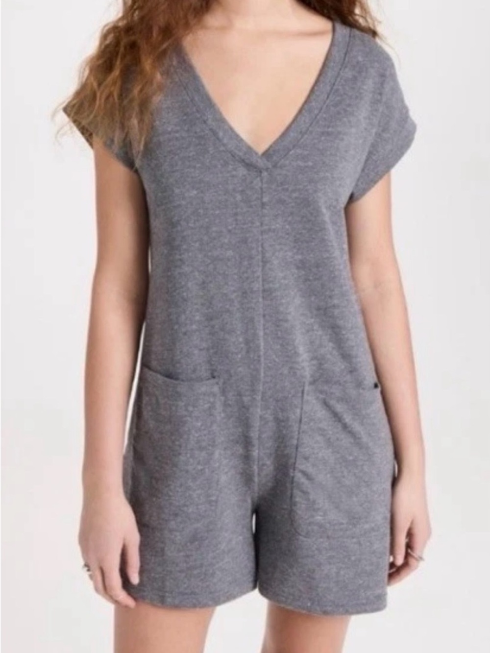 Madewell MWL V-Neck Skyterry Romper XS